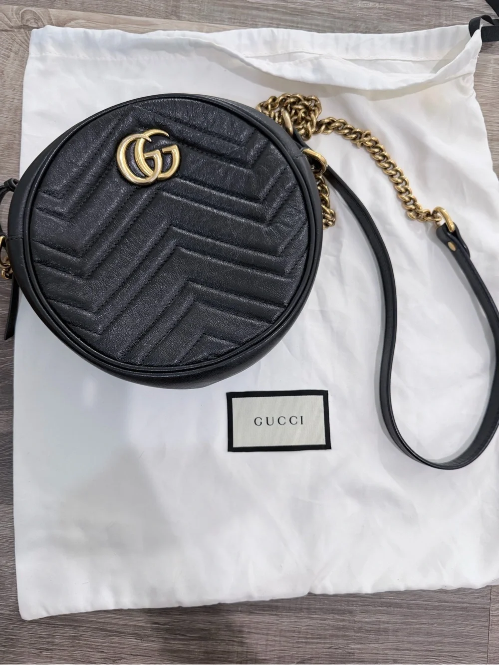 Gucci Black GG Marmont Round Crossbody - Picture 8 of 8